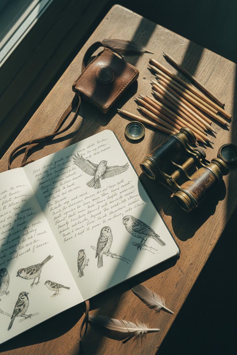 Field notes and binoculars